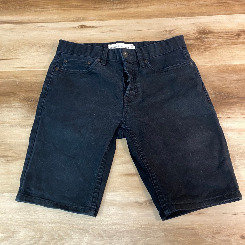 Men's Black Denim Shorts - Stretch & Classic Fit